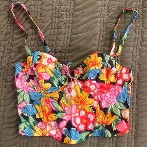 Mallory Floral Print Corset Top